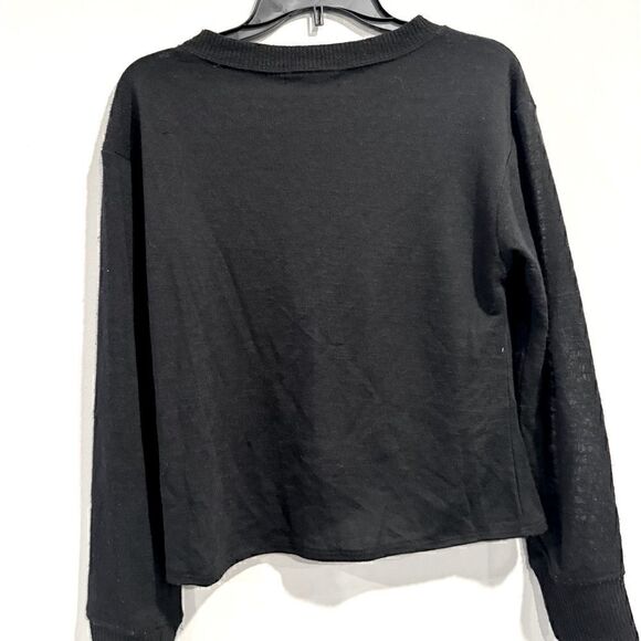 Sanctuary New With Tags  Black Knit Knot Hem Top Size long sleeve shirt size S - Picture 10 of 12